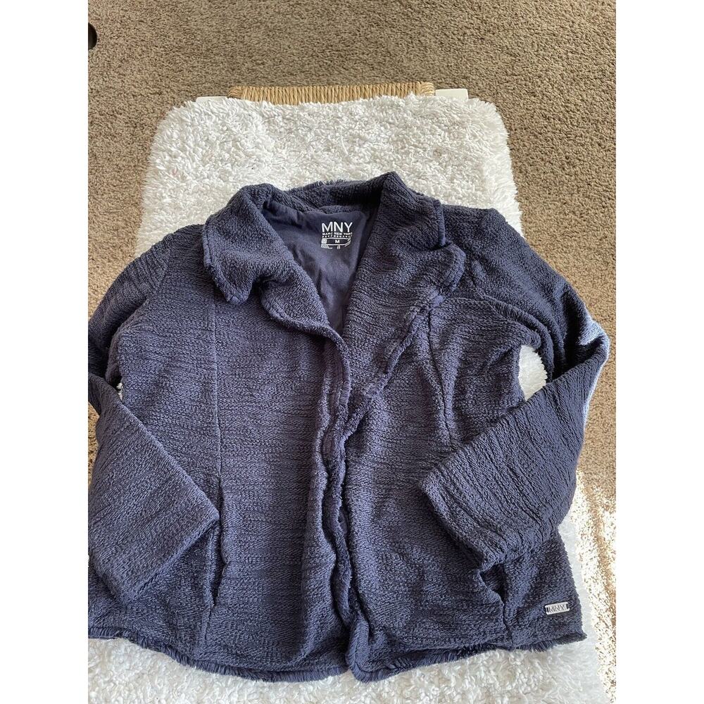 MNY New York Performance Women’s Sz. M Knit Blue Cardigan Top. Great Shape